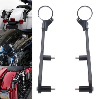 For Harley Touring Street Electra Glide Shocks Remote Reservoir & Bracket Clamps - Image 1 of 4