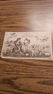Hall's Vegetable Sicilian Hair Renewer Nashua NH Antique Victorian Trade Card  - Picture 1 of 4