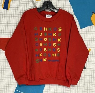 Vintage 90s Oshkosh B’Gosh Sweatshirt Kids 7 Crewneck Color Block Rare USA Made - Image 1 of 4
