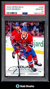 2025 UPPER DECK SERIES 1 #205 IVAN DEMIDOV YOUNG GUNS RC ROOKIE PSA 10 - Bild 1 von 4