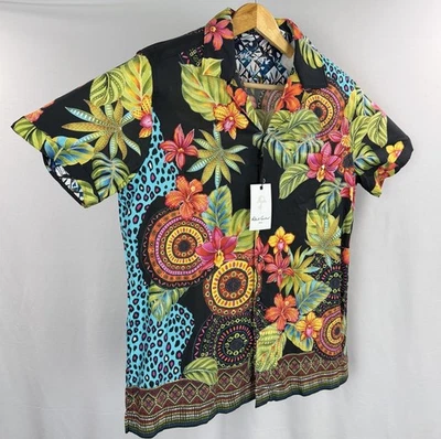 Robert Graham Button-Up Shirt Mens XL Viscose Embroidered Floral Vibrant SS NEW - Image 1 of 4