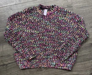 Justice Girls Crew Neck Sweater Speckled colors Sz 10 Medium Pullover - Picture 1 of 9