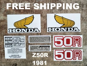 HONDA Z50R 1981 DECALS KIT COMPLETE REPRO 9PCS. JAPAN CLASSIC NEW FREE SHIPPING - Picture 1 of 8