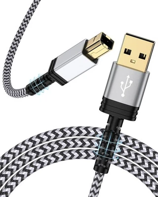 HP Printer Cable 10ft, USB 2.0 Printer Cable USB A to USB Type B Cable - Image 1 of 4
