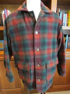 VINTAGE WOOLRICH COAT w/LINING in Red Plaid Pattern~MENS Large~MULTICOLOR - Picture 1 of 13