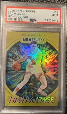 2019-20 NBA Hoops High Voltage ZACH LaVINE #21 PSA 9 Mint Bulls - Image 1 of 2