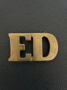 ED Belt Buckle Vintage Block Letter Name Solid Brass 4059 Edward Eddie Taiwan - Picture 1 of 6