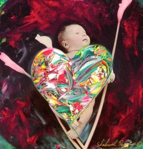 Shahrokh Rezvani "Love Child", 2007, Acrylfarbe auf Silbergelatine Druck - Bild 1 von 2