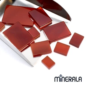 NATURAL CARNELIAN RECTANGLE FLAT TOP BOTH SIDE GEMSTONE 6x8mm-18x25mm WP027CA - Picture 1 of 8