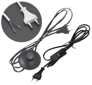 1x EU-Stecker Stromkabel Mit Ein/Aus Dimmer Schalter Anschluss Elektrische Kabel - Bild 1 von 13