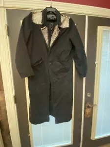 Vintage custom made black trench coat size men's large - Picture 1 of 4