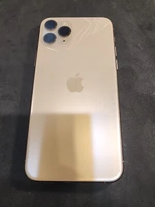 iPhone 11 Pro Max Gold OEM Housing Frame Back Glass CRACKED - Picture 1 of 4