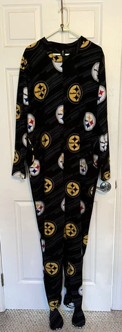 Mens Pittsburgh Steelers Footed Pajamas Size XL Very Gently Worn Fast Shipping! Cover