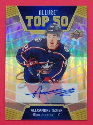  2019-20 Allure Alexandre Texier Top 50 Autographs Blue #T5040 Blue Jackets - Image 1 of 2