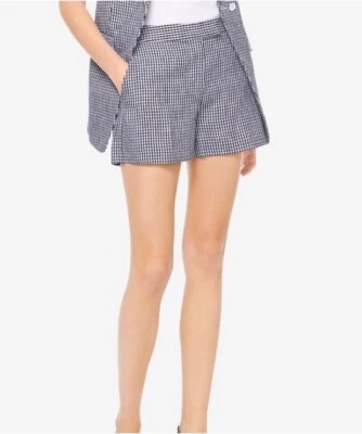 Michael by Michael Kors Vestido Corto Estampado Gingham Blanco y Negro Talla 6 Foto 1 de 4