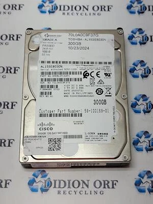TOSHIBA 300GB 2.5" SAS HDD 10000 RPM AL15SEB030N, GRADE A, SKU 12898 - Image 1 of 2
