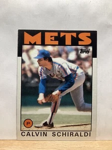 Tarjeta de béisbol Topps 1986: Calvin Schiraldi, Mets de Nueva York - Tarjeta #210 - Imagen 1 de 2