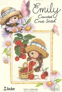 Cross Stitch Cherry Ripe Emily Hedgehog Anchor Ex Kit Pattern Fabric Included - Picture 1 of 3