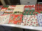 Large Lot Vintage Wrapping Paper 1930’s-70’s 65+ Sheets Various Size NOS Holiday