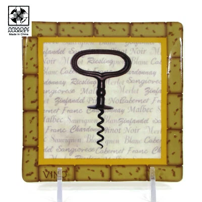 MWW Market BODEGA - ANILLO SACACORCHOS 4.5" Mini Placa Cuadrada Borde Dorado Foto 1 de 4