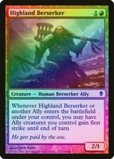 Highland Berserker FOIL Zendikar HEAVILY PLD Red Common MAGIC MTG CARD ABUGames