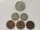 Lot 6-British Coins 1965 Churchill crown 1932 62 66 One Penny 1957 62 Two Shill