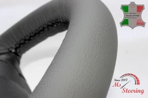 FOR ACURA NSX 91-06 GREY LEATHER STEERING WHEEL COVER, BLACK STIT - Picture 1 of 6