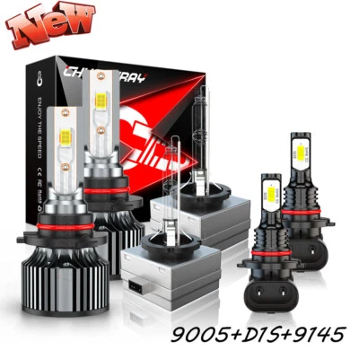 For Dodge Challenger 2008-2010 LED/HID Headlight Kit Fog Light Bulbs 6x - Image 1 of 4