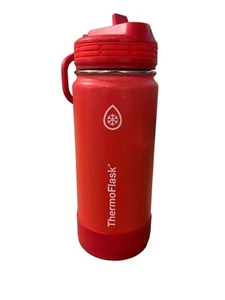 ThermoFlask Bottiglia d'acqua in acciaio inox isolata sottovuoto doppia parete 16 oz rossa - Foto 1 di 9