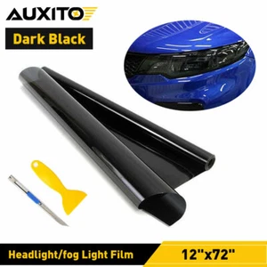 Luces traseras brillantes luz antiniebla vinilo pegatina película de tinte 12""x72"" negro oscuro - Imagen 1 de 9