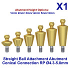 1X Dsi Dental Fixture Conical Connection Straight Ball Attachment Rp Ø4.3-5.0Mm
