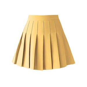 Women's High Waist A-Line Pleated Mini Skirt Short Tennis Skirt Khaki XL - Picture 1 of 4