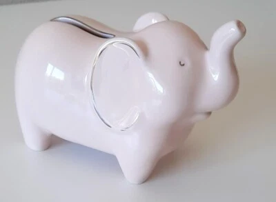 Pottery Barn Ceramic Elephant Baby Bank, Mark and Gragham, New - Image 1 of 4