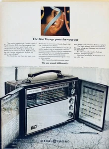 Vintage 1960s GE General Electric World Monitor Radio Magazine Ad 14x11" - Picture 1 of 1