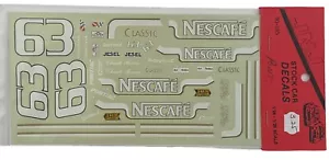 Calcomanías de coche JNJ Hobbies escala 1:24 #63 Chuck Bown Nescafe 90-185 NASCAR - Imagen 1 de 4