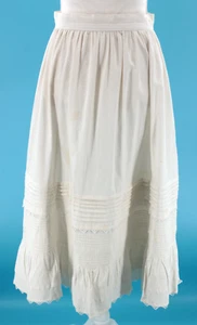 Vintage antiker edwardianischer Damen-Midirock Anfang 1900 weiß Baumwolle Gr. S/M - Bild 1 von 23
