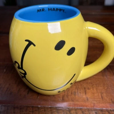 Mr Men Little Miss - Mr Happy Novelty Coffee Mug Cup 2014 Roger Hargreaves New - Image 1 of 3