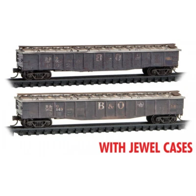 N Scale MICRO TRAINS 983 05 069 B&O Baltimore & Ohio  weathered covered gondolas - Image 1 of 3