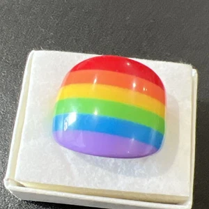 Vntage Lucite Plastic Ring Size 6.5 Multicoloted - Picture 1 of 14