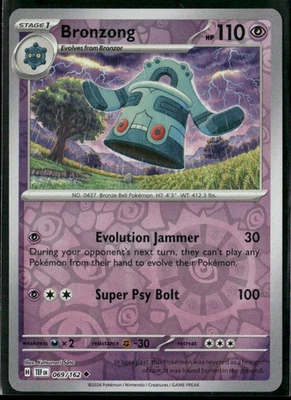 Pokemon Bronzong #069/162 SV05: Temporal Forces Reverse Holo Near Mint or Better - Image 1 of 2