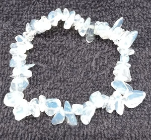 Clear Opalite Stone Chip Stretchy Elastic Bracelets Handmade Superior Quality - Picture 1 of 1