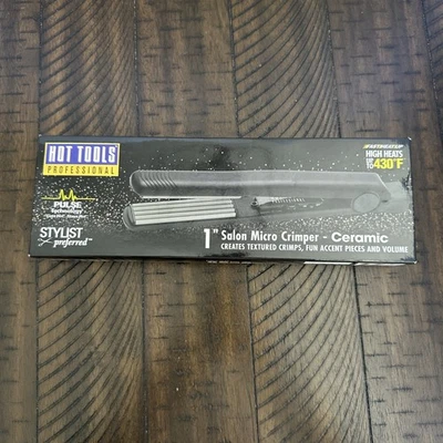 Hot Tools Profesional 1" Salón Micro Crimpadora Cerámica Nuevo Negro Foto 1 de 4
