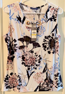 Tommy Hilfigure Womens sleeveless flowered blouse, size med New W/ Tags - Image 1 of 4