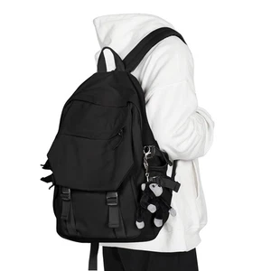 Zaino Scuola Impermeabile Leggero Casual Daypack Libro Borsa Nero - Foto 1 di 9