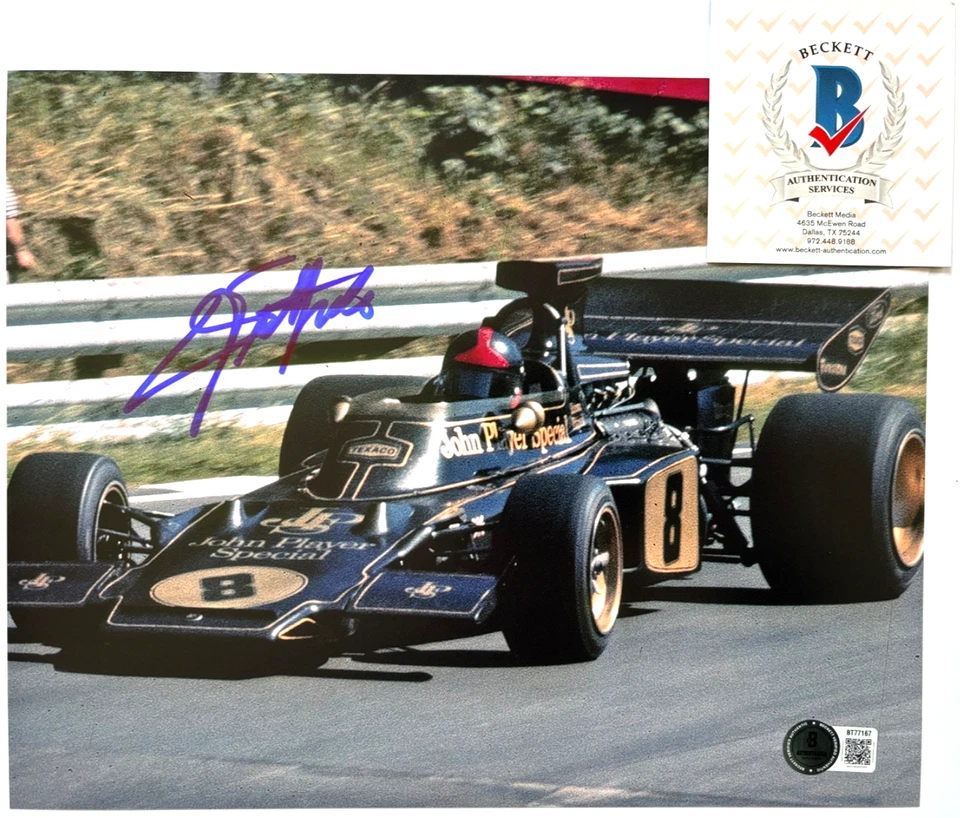 EMERSON FITTIPALDI SIGNED 8X10 PHOTO FORMULA 1 ONE INDY 500 INDIANAPOLIS F1 BAS - Image 1 of 2