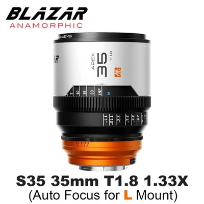 BLAZAR APEX 35mm T1.8 1.33X S35 Frame AF AutoFocus Anamorphic Lens for L Mount - Image 1 of 4