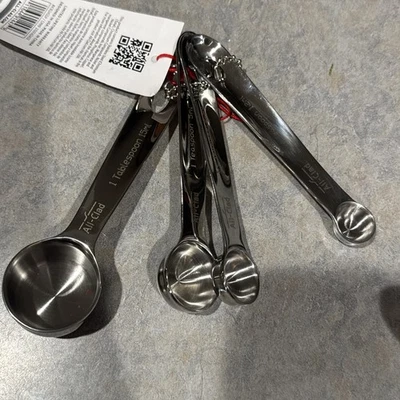 Juego de 4 cucharas medidoras de acero inoxidable todo revestido acero inoxidable nuevo Foto 1 de 3