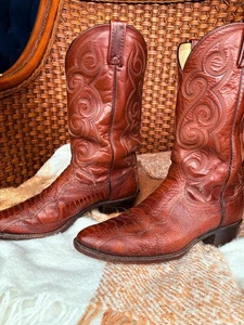 Dan Post Mens Ostrich Leg Cowboy Western Boots Size 10.5 D - Picture 1 of 11