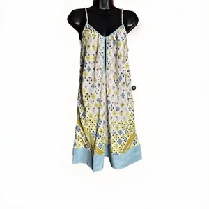 Y2k Anthropologie Silk Slip Dress Karen Craven Green Atomic Whimsey Goth Fairy - Bild 1 von 15