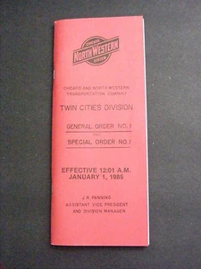 1985 C&NW Chicago North Western Railroad Twin Cities General Special Order - Picture 1 of 1
